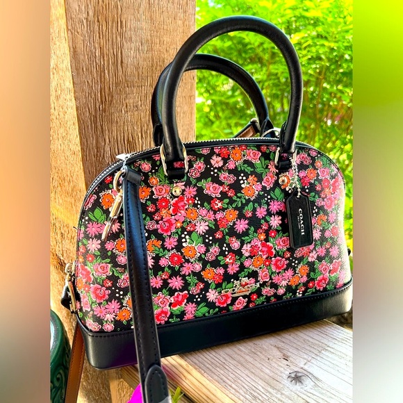 Coach Handbags - COACH MINI SIERRA SATCHEL IN POSEY
CLUSTER FLORAL PRINT COATED
CANVAS BAG F57621